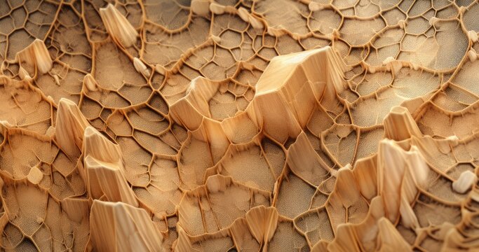 Microscope image unveils the detailed textures of insect skin and fungus, Ai Generated