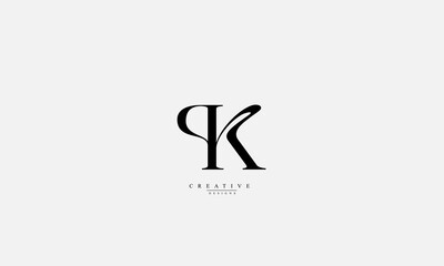 Alphabet letters Initials Monogram logo PK KP P K