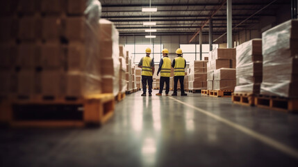 Fototapeta premium Efficiently Organized Warehouse Interior with Natural Light