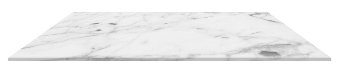 Marble table top with texture surface, Glossy Grey nature granite shelf isolated on white...