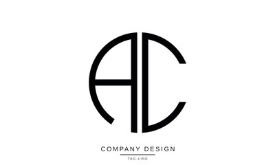 AC, CA, Abstract Letters Logo Monogram