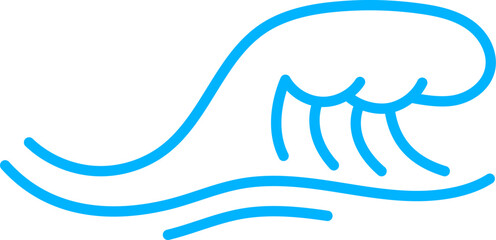 Wave line icon, sea and ocean ripple water. Tsunami or ocean storm blue wave abstract linear pictogram, river water stream or sea curly splash thin line vector icon or minimalistic symbol