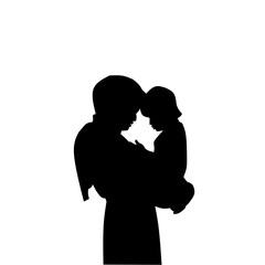 Mother and doughter silhouette in mother day