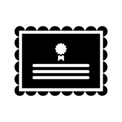 Vector solid black icon for Certificate