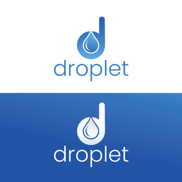 Creative d letter droplet logo design 