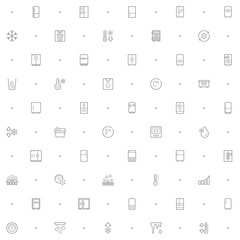 Seamless pattern with fridge and refrigerator icon on white background. Included the icons as household, appliances, double door fridge, side by side door fridge, ice, snowflake, kitchen, Celsius