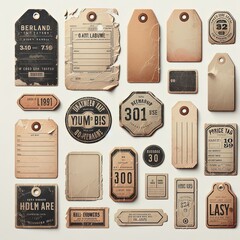 set of vintage labels