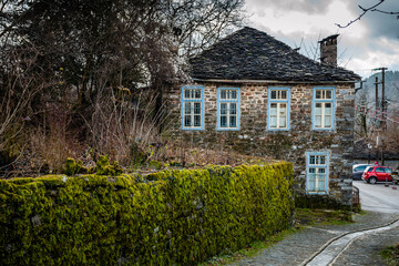 Tsepelovo, the stunning  village in the Zagori region situated at a height of 1,200 meters with panoramic view  at the mountain range of Tymfi.