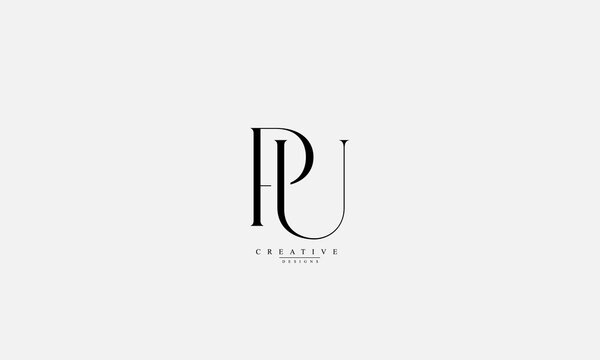 Alphabet letters Initials Monogram logo PU UP P U