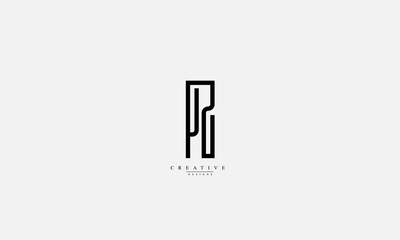 Alphabet letters Initials Monogram logo PZ P Z
