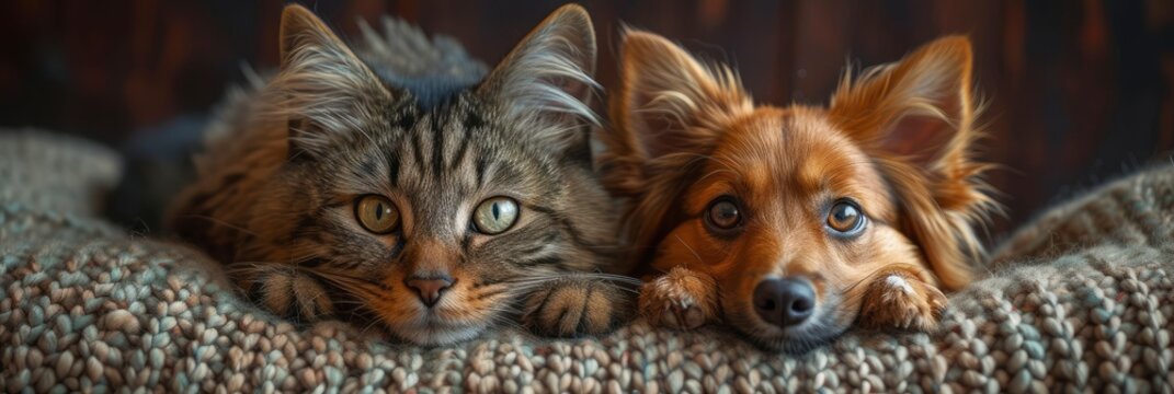 Two Happy Cat Dog Smiling, Desktop Wallpaper Backgrounds, Background HD For Designer