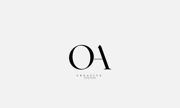 Alphabet letters Initials Monogram logo OA AO O A 