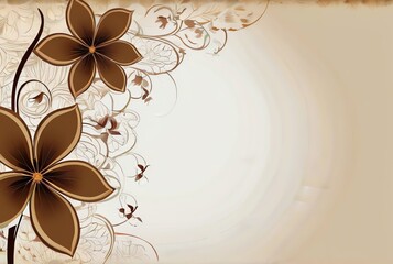 Brown border isolated on white artistic background from Generative AI