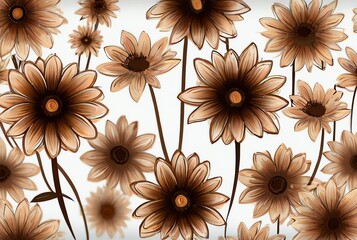 Brown border isolated on white artistic background from Generative AI
