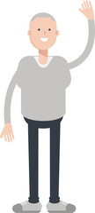 Man Character Raising Hand Illustration
