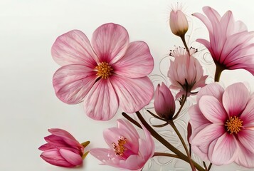 Pink border isolated on white artistic background from Generative AI