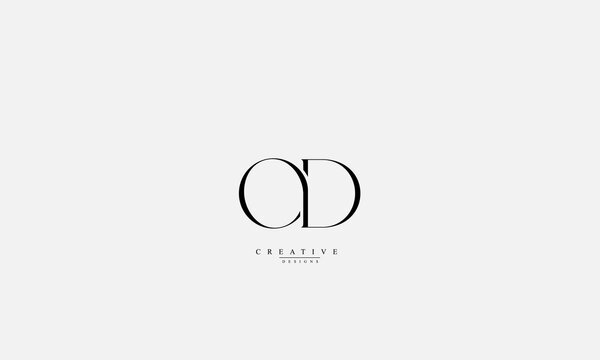 Alphabet letters Initials Monogram logo OD O D