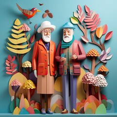 Two Old Men in the Forest