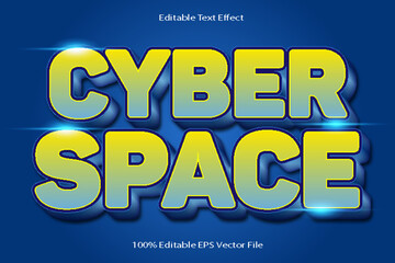 Cyber Space Editable Text Effect Emboss Cartoon Gradient Style