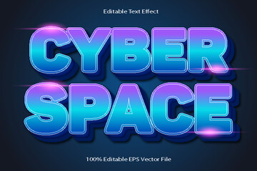 Cyber Space Editable Text Effect Emboss Cartoon Gradient Style