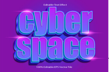 Cyber Space Editable Text Effect Emboss Cartoon Gradient Style