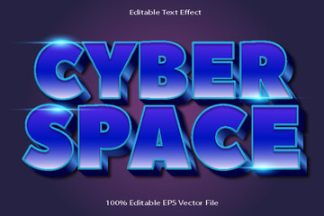 Cyber Space Editable Text Effect Emboss Cartoon Gradient Style