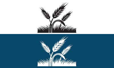 Fototapeta na wymiar Field of Wheat black logo 