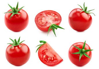 Isolated red tomato collection - obrazy, fototapety, plakaty