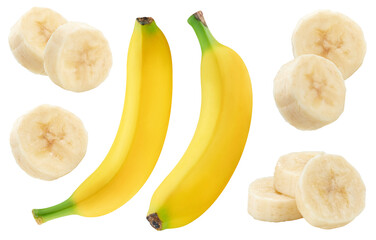 Ripe banana fruit slice isolated - 723632369