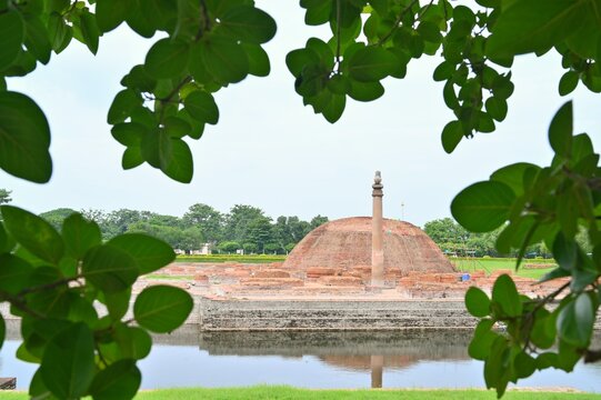 Emperor Ashoka built The Lion Pillar at Kolhua. It is made of a highly polished single piece of red sandstone, surmounted by a bell shaped capital, 18.3 m high.