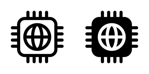 Editable processor, chip vector icon. AI technology, artificial intelligence, computer. Part of a big icon set family. Perfect for web and app interfaces, presentations, infographics, etc