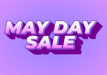 May day sale. Text effect in 3D look effect with eye catching colors