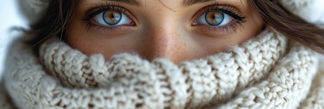 Muzzle Wrapped White Handknitted Scarf Close, Desktop Wallpaper Backgrounds, Background HD For Designer