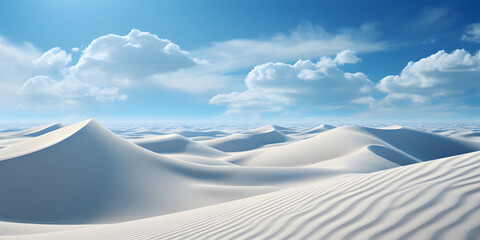 Fototapeta na wymiar Beautiful Desert View with White Sand and Dunes