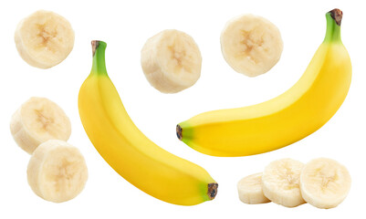 Ripe banana fruit slice isolated