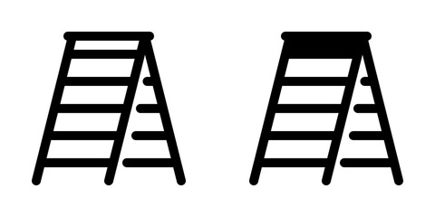 Editable folding ladder, step, stepladder vector icon. Construction, tools, industry. Part of a big icon set family. Perfect for web and app interfaces, presentations, infographics, etc