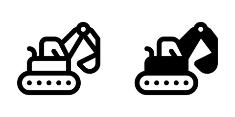 Editable excavator, tractor, machine, digger, loader vector icon. Construction, tools, industry. Part of a big icon set family. Perfect for web and app interfaces, presentations, infographics, etc
