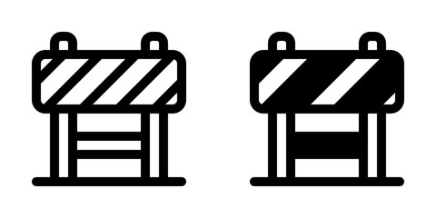 Editable road construction barrier, barricade, blockade, vector icon. Sign, mark, tools, industry. Part of a big icon set family. Perfect for web and app interfaces, presentations, infographics, etc