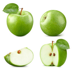 Green apple slice Clipping Path