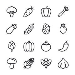 set of vegetables icons