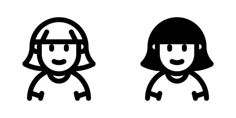 Editable woman with bob haircut avatar vector icon. User, profile, identity, persona. Part of a big icon set family. Perfect for web and app interfaces, presentations, infographics, etc