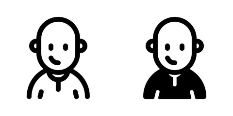 Editable person with clean shaved bald head avatar vector icon. User, profile, identity, persona. Part of a big icon set family. Perfect for web and app interfaces, presentations, infographics, etc