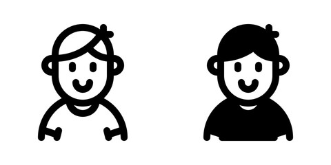 Editable person boy wearing t-shirt avatar vector icon. User, profile, identity, persona. Part of a big icon set family. Perfect for web and app interfaces, presentations, infographics, etc