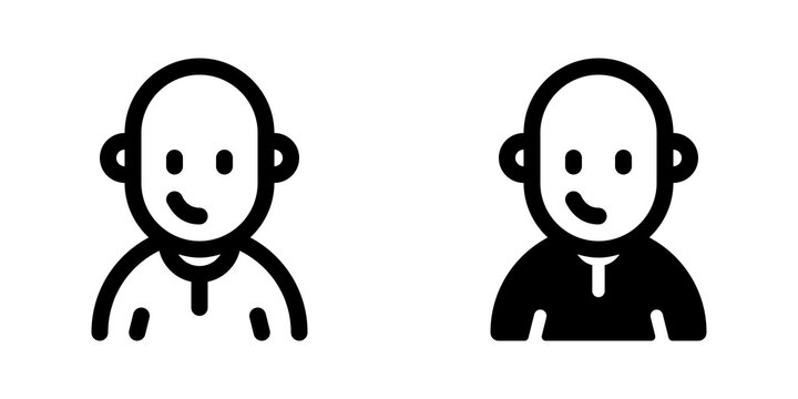 Editable person with clean shaved bald head avatar vector icon. User, profile, identity, persona. Part of a big icon set family. Perfect for web and app interfaces, presentations, infographics, etc