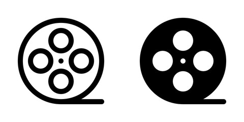 Editable film reel, movie roll vector icon. Movie, cinema, entertainment. Part of a big icon set family. Perfect for web and app interfaces, presentations, infographics, etc - obrazy, fototapety, plakaty