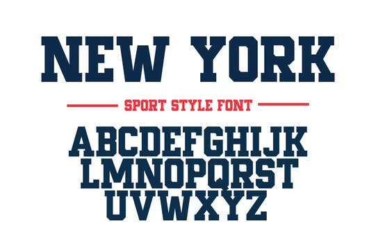 Classic college font. Vintage sport font in american style for football, baseball or basketball logos and t-shirt. Athletic department typeface, varsity style font. Vector
