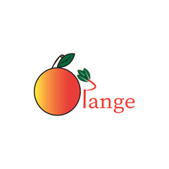illustration of an orange. Orange logo design with leaf .a vector file logo design.