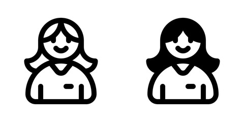 Editable female employee, person, user, worker, profession vector icon. Business, work, job, office. Part of a big icon set family. Perfect for web and app interfaces, presentations, infographics, etc