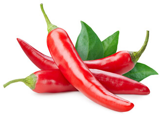 Fresh organic Red hot chili pepper isolated