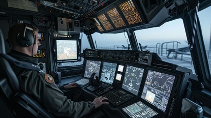 Government Surveillance Agency and Military Joint Operation. Male Agent, Female and Male Military Officers Working at System Control Center.